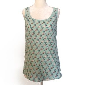 LC Lauren Conrad Bird Print Racerback Tank Top XS